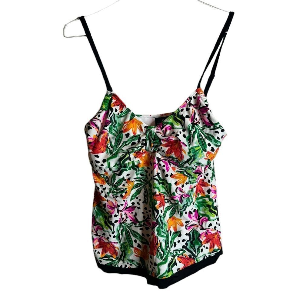 NWT Caribbean Joe Floral Swimsuit Top size 14